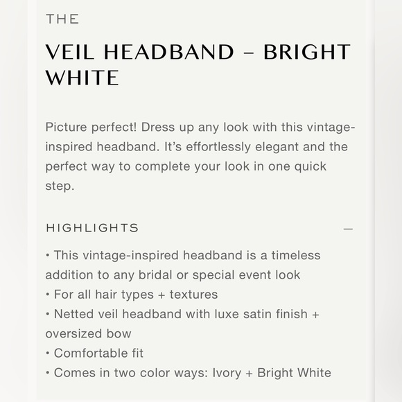 NIB Kristin Ess Veil Headband in Bright White - Picture 3 of 7